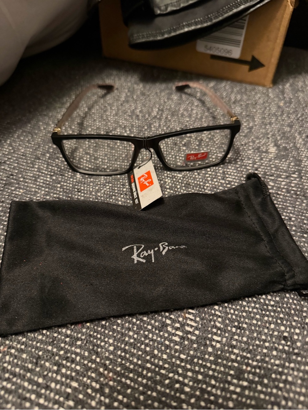 Ray-Ban Black Front with Brown Temples Rectangular Eyeglass Frames